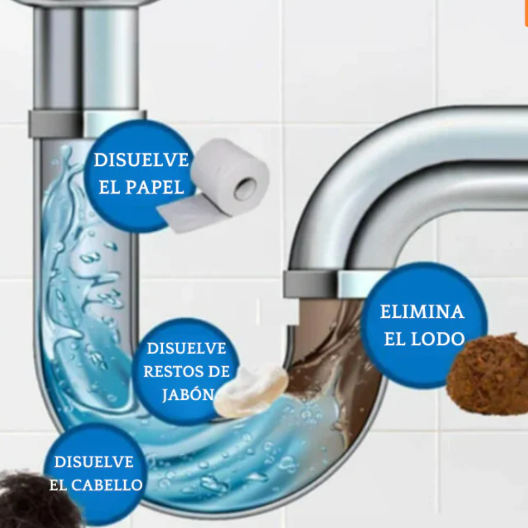 3X1 Polvo Destapador de Cañerías – Acción Potente – Sin Olores ni Obstrucciones!