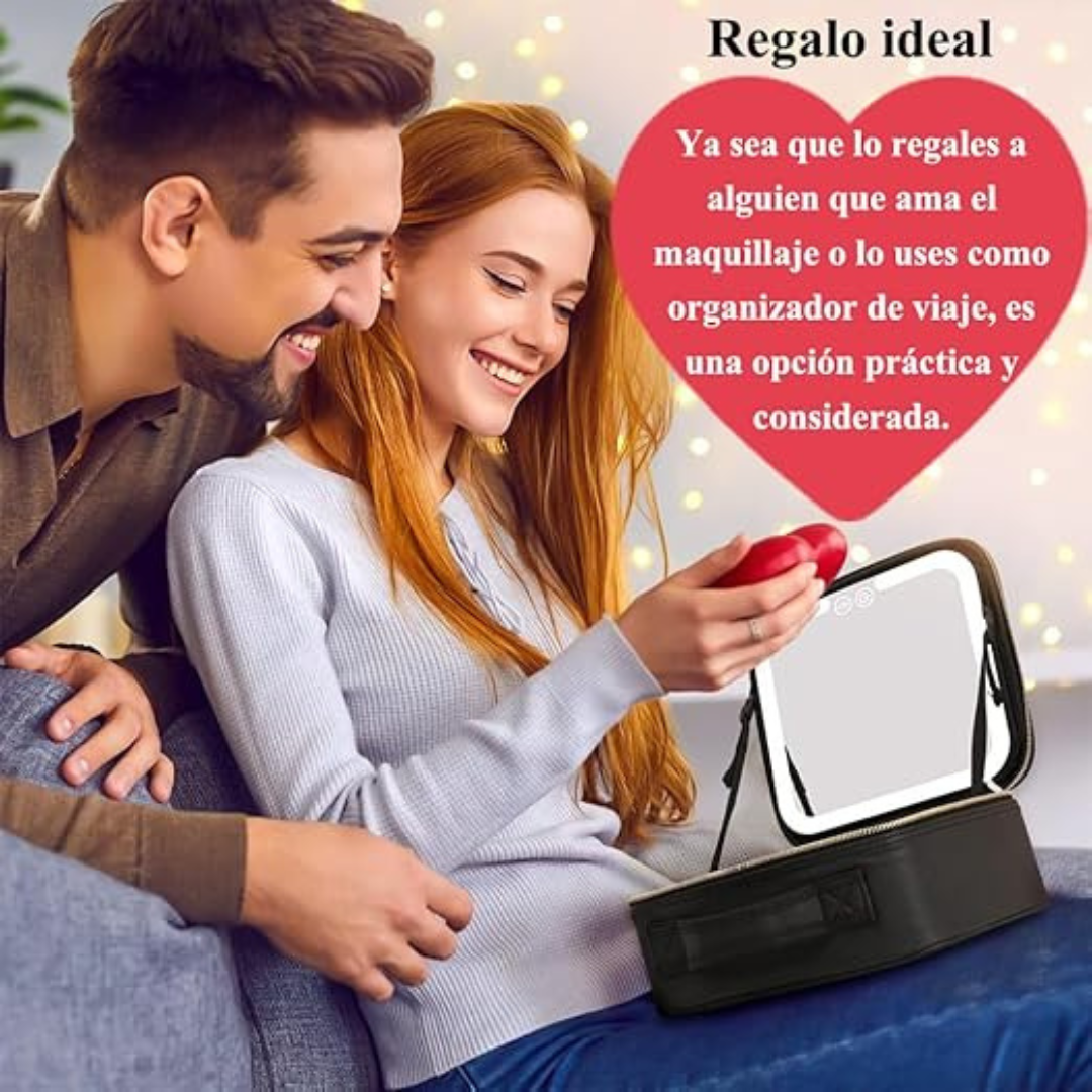 Cosmetiquero Con Luz - Espejo + LED - Maquillaje Impecable siempre!!