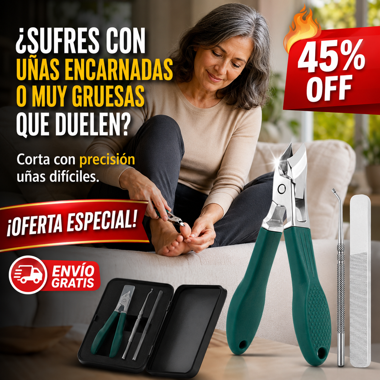 Cortauñas Preciso – Alivia Uñas Encarnadas – Adiós al Dolor!