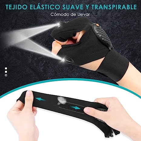 2x1 Guantes PowerLuz: ilumina con manos libres!
