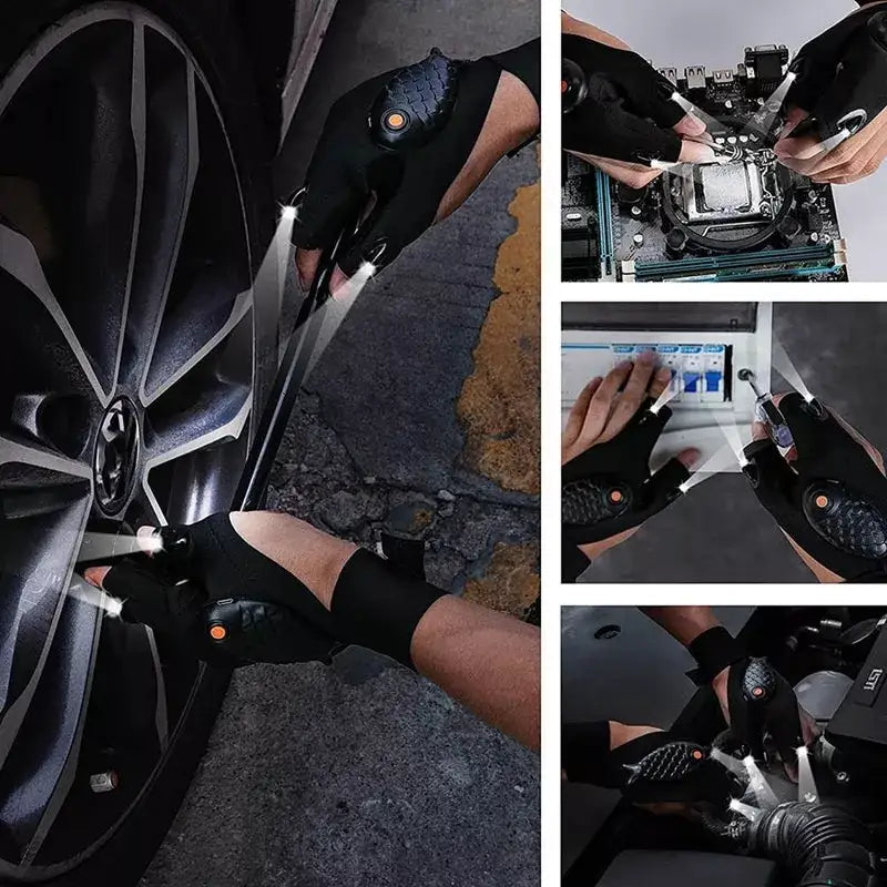 2x1 Guantes PowerLuz: ilumina con manos libres!