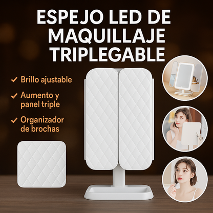 LumiMirror ✨ - Triple Espejo LED Para Maquillaje 💄🌟