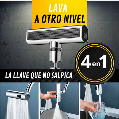 Grifo 4 en 1 : Gira y rocía – Mejora tu cocina en segundos!