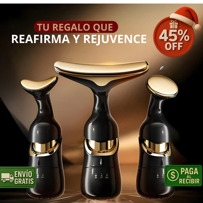 Masajeador Facial 3 en 1 – Calor + Colágeno – Piel Reafirmada!