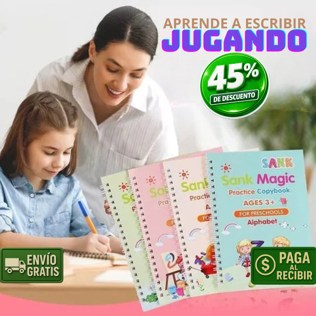 4 Libros Caligrafía Infantil – Método Montessori – Niños inteligentes y seguros!