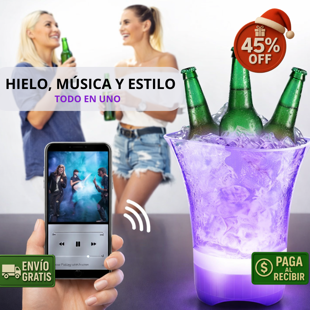 Cubeta Hielera Con Luz Led Y Parlante - Todo lo que necesitas para ser feliz!