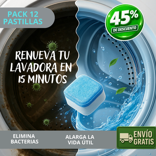 Pastillas Lavadora Pro – Limpieza interior total - Extiende su vida útil!