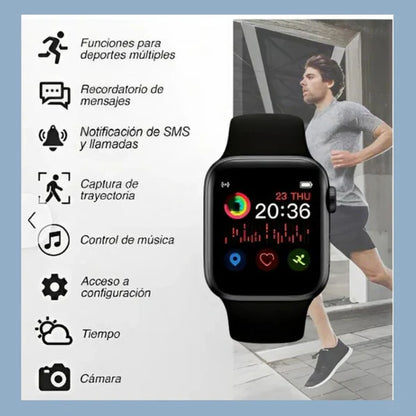 Reloj Inteligente T500 – Salud, notificaciones y estilo!