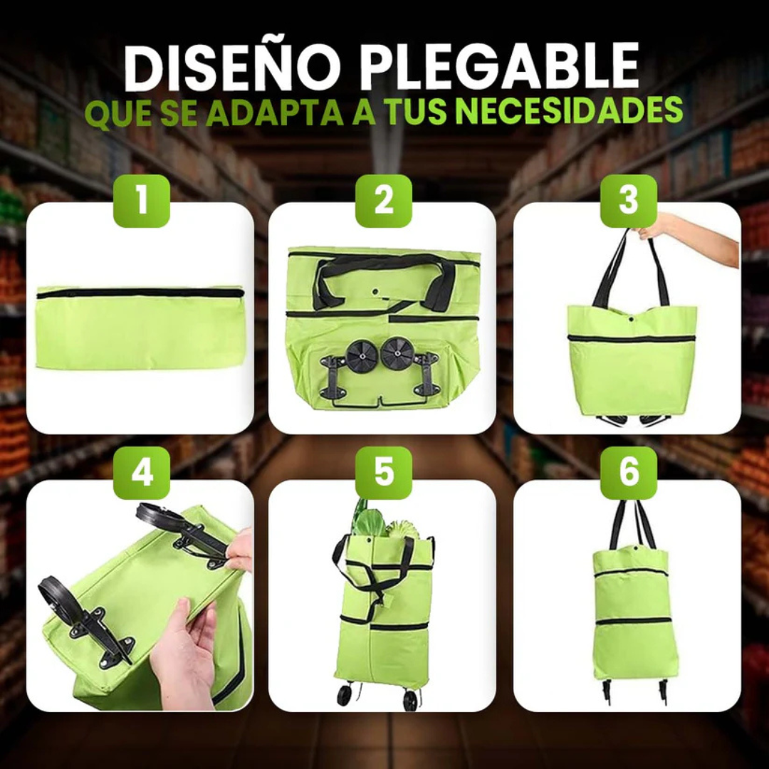 2x1 Bolsa Multiuso – Se Agranda y tiene ruedas – Llévala contigo siempre!