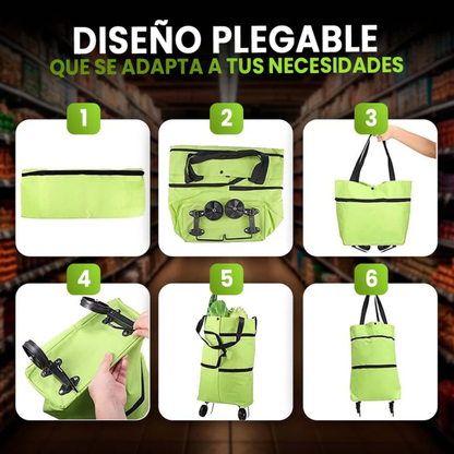 2x1 Bolsa Multiuso – Se Agranda y tiene ruedas – Llévala contigo siempre!