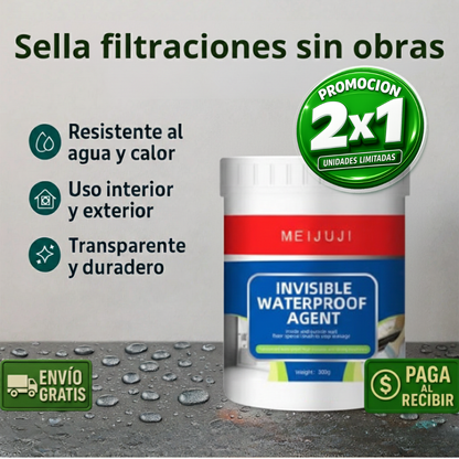 2X1 Adhesivo Impermeable - Sella Filtraciones - Repara grietas y goteras!