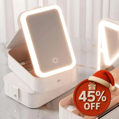 Cosmetiquero Con Luz - Espejo + LED - Maquillaje Impecable siempre!