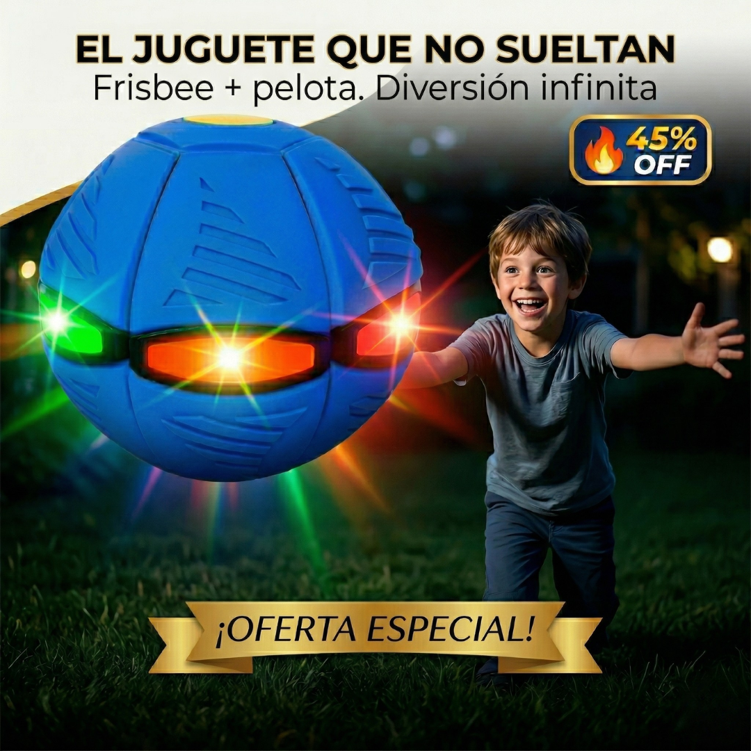 Balon 2 en 1 LED – Frisbee y Pelota – Diversión de Día y de Noche!
