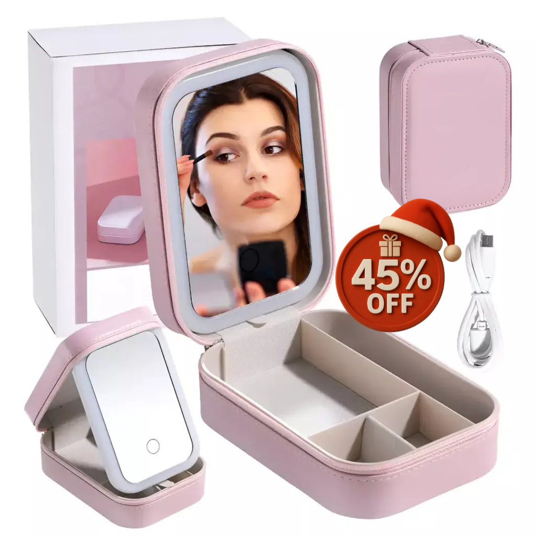 Cosmetiquero Con Luz - Espejo + LED - Maquillaje Impecable siempre!