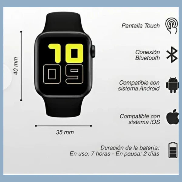 Reloj Inteligente T500 – Salud, notificaciones y estilo!