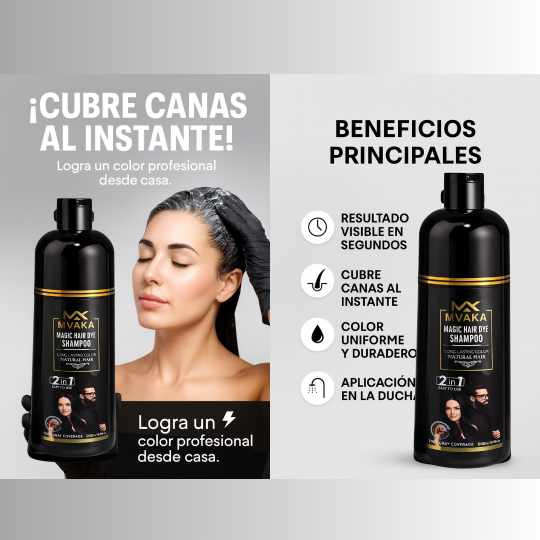 💆🏻‍♀️Shampoo Tinte Colorante - Cubre Canas al Instante!