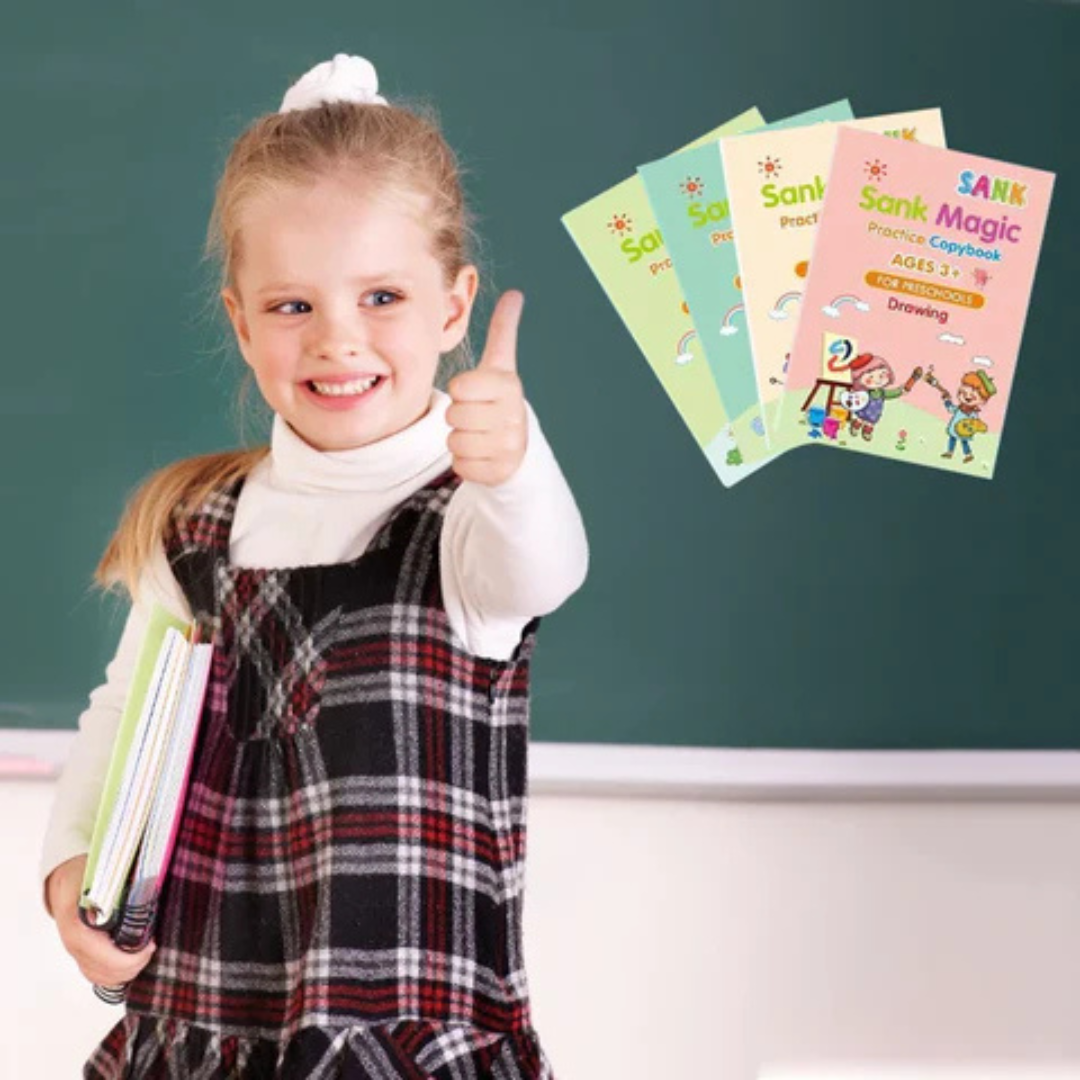 4 Libros Caligrafía Infantil – Método Montessori – Niños inteligentes y seguros!