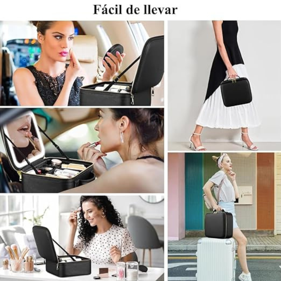 Cosmetiquero Con Luz -  Espejo + LED - Maquillaje Impecable siempre!!