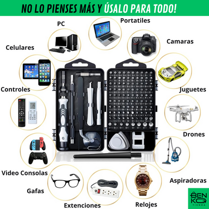 Kit Destornilladores 115 Piezas: El TODO en Uno!