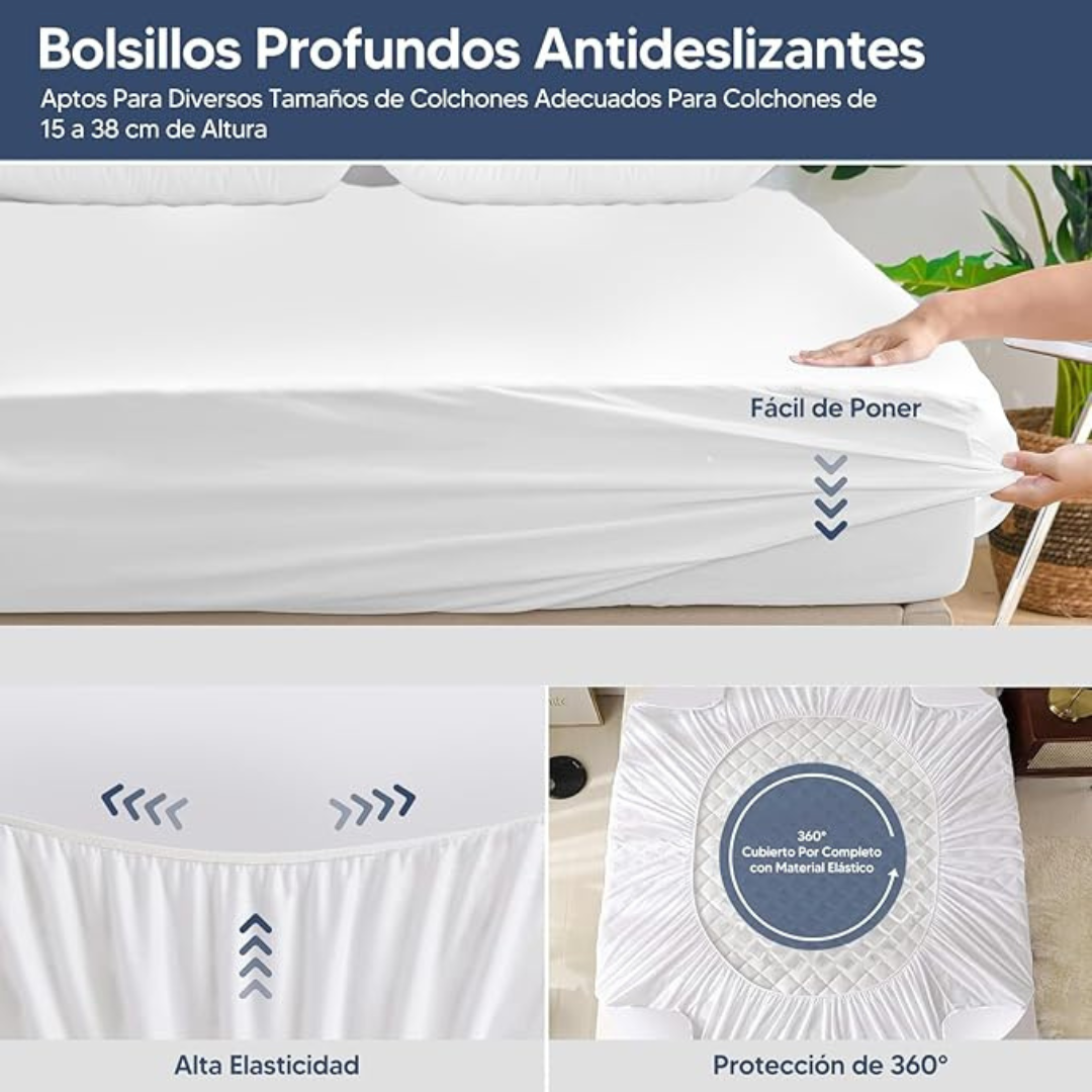 CubreColchón Acolchado – Sueño Seco y Cómodo!