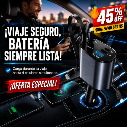 Cargador Celular para Carro – Energía Constante – Viajes Sin Interrupciones!