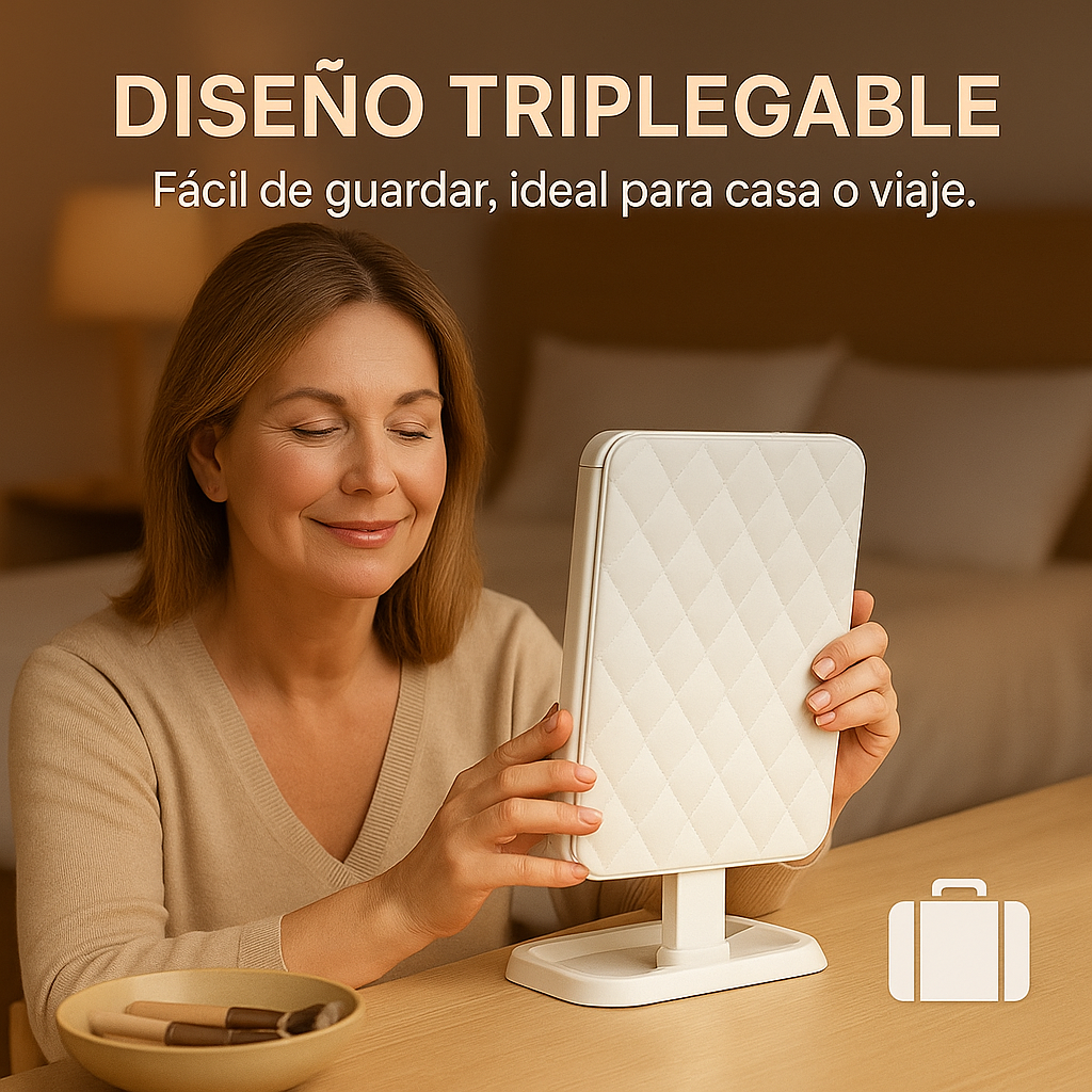LumiMirror ✨ - Triple Espejo LED Para Maquillaje 💄🌟