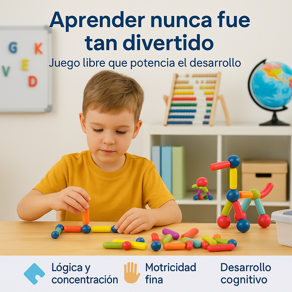 36 Pcs Magnéticas Montessori: Niños felices siempre!