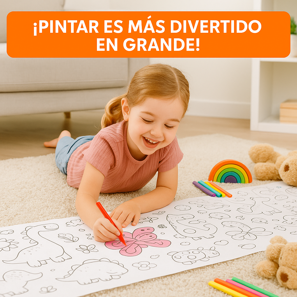 Mega Rollo Adhesivo Infantil: Colorea por siempre!