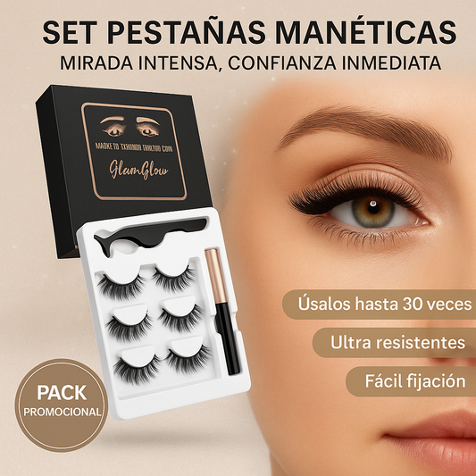 SET PESTAÑAS MAGNÉTICAS + 1 Delineador  y 1 Pinza GRATIS 🎁