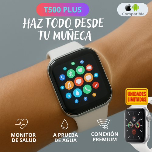 Reloj Inteligente T500 – Salud, notificaciones y estilo!