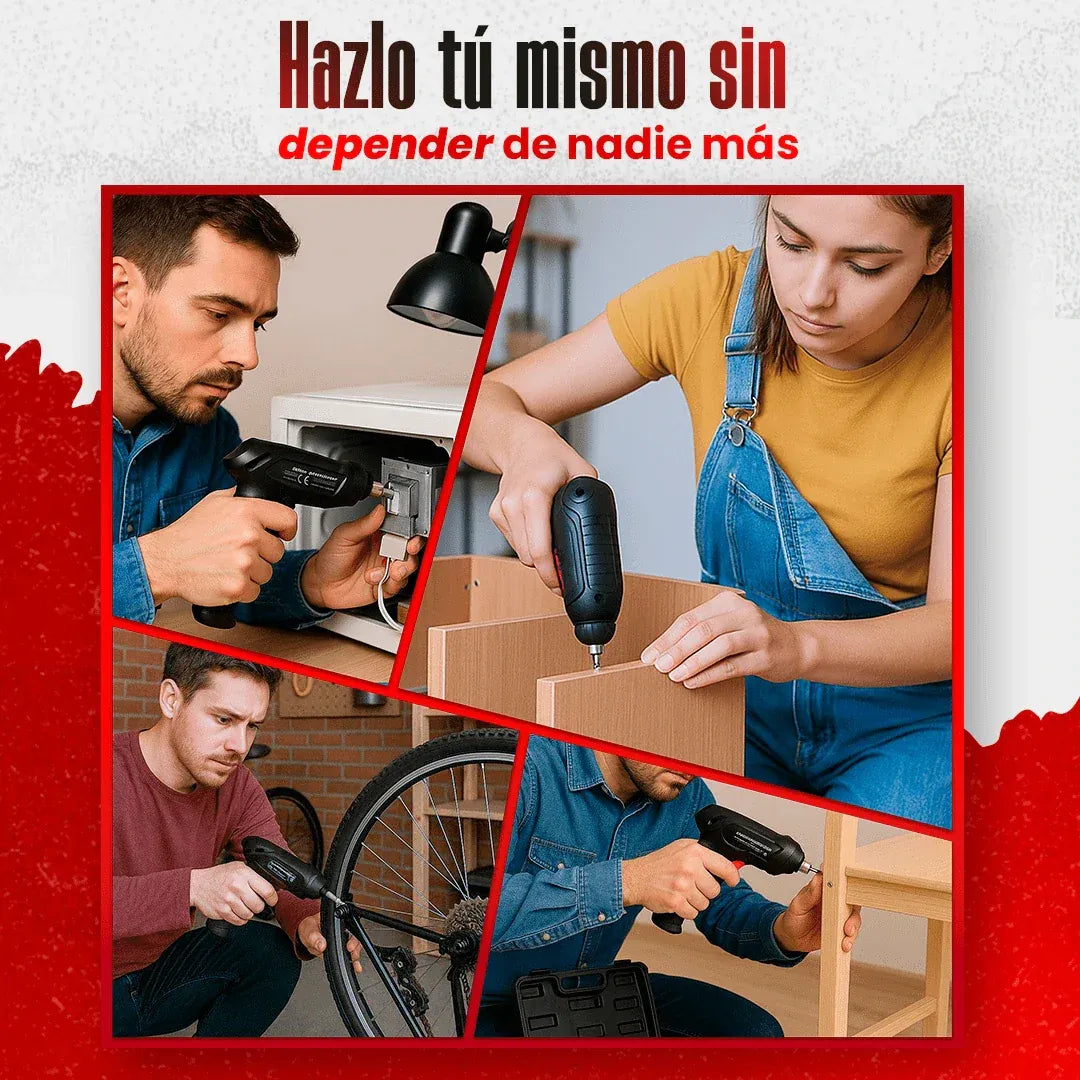 Destornillador inalámbrico: Soluciona todo en segundos + Maletin de Regalo🎁!