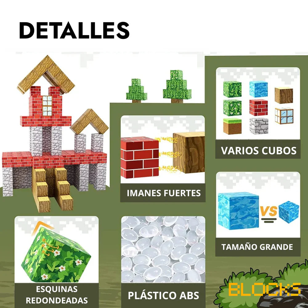 75 PCS MÁGNETICAS MINECRAFT PREMIUM -  Sorprende a tus niños!