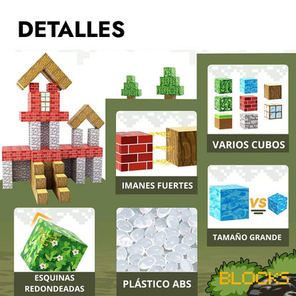 75 PCS MÁGNETICAS MINECRAFT PREMIUM -  Sorprende a tus niños!