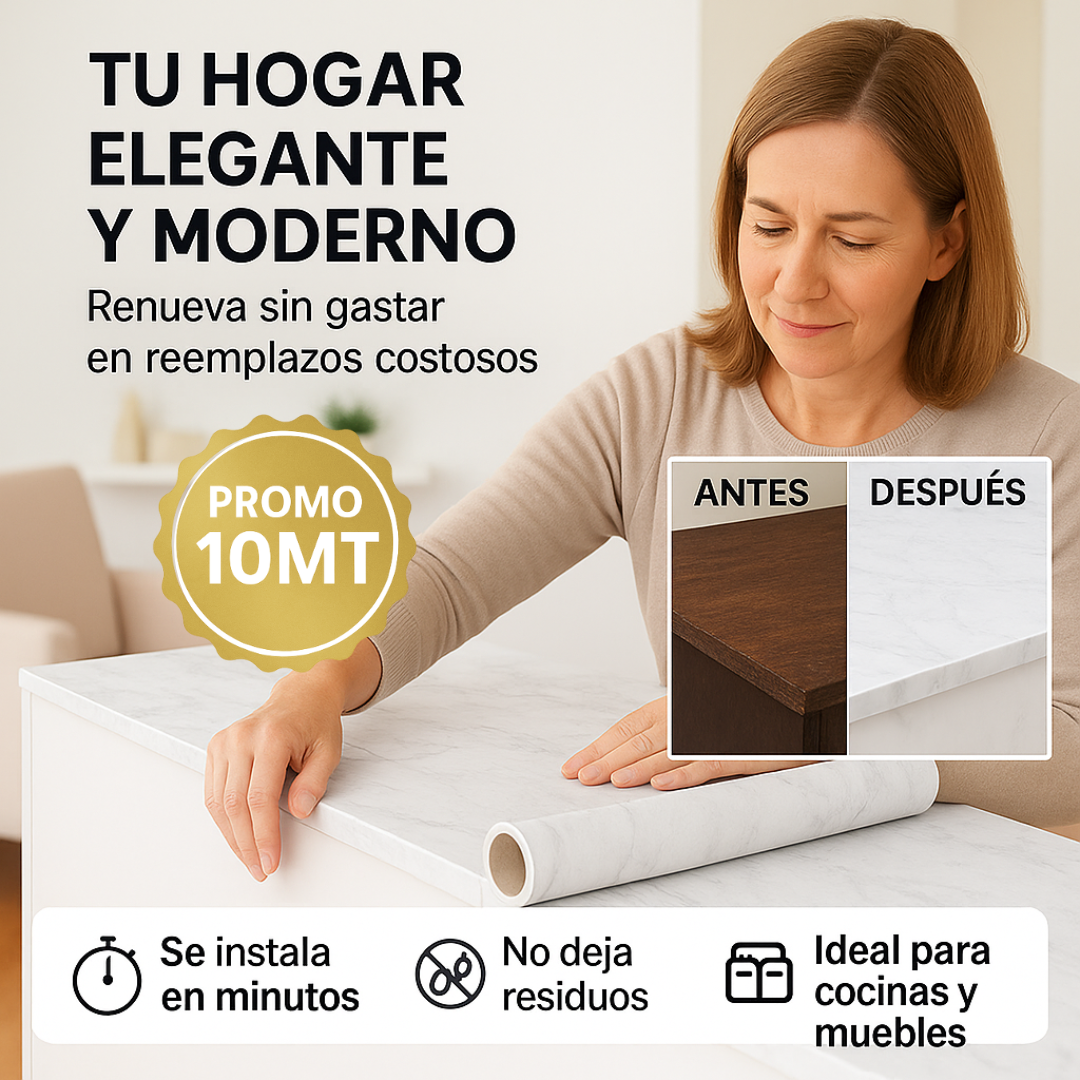 EasyStick™: Vinilo MARMOL Adhesivo - 10 METROS para renovarte!