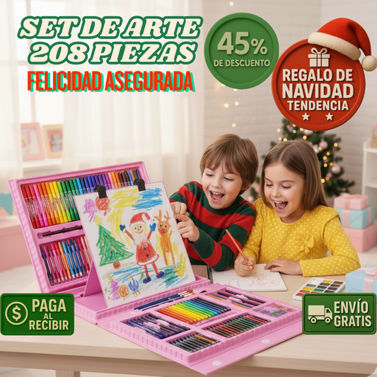 Set Arte 208 Piezas - Creatividad Sin Límites - Niños Felices!