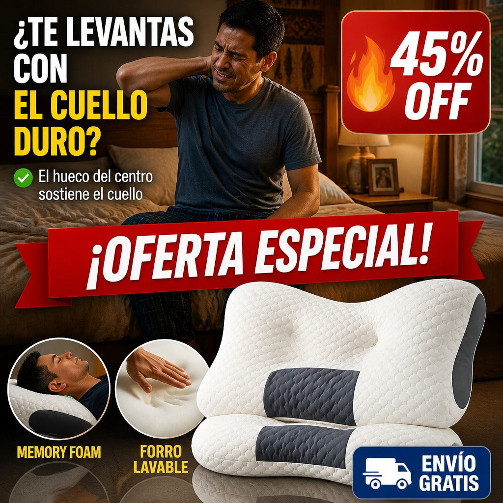 Almohada Ortopédica Cervical – Sostiene el Cuello – Memory Foam — imagen 1