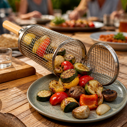 Canasta Giratoria BBQ 360° – Nada se Cae Entre las Rejillas! — imagen 3