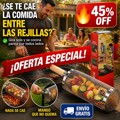 Canasta Giratoria BBQ 360° – Nada se Cae Entre las Rejillas! — imagen 1