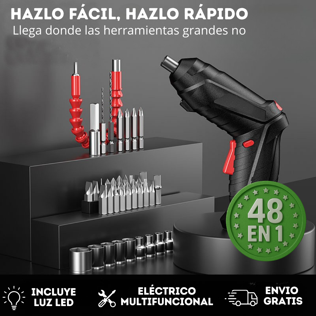 Destornillador inalámbrico: Soluciona todo en segundos + Maletin de Regalo🎁!