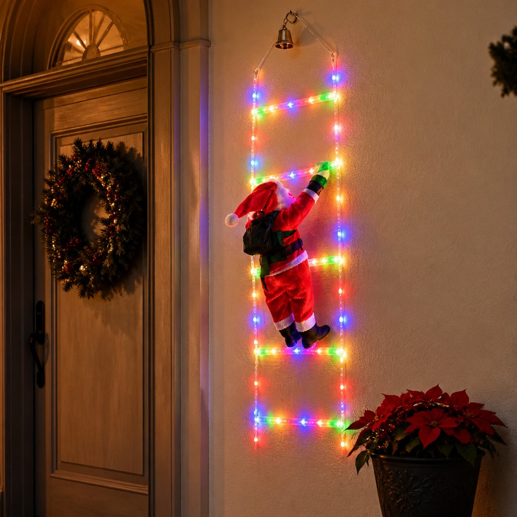 Escalera Navideña LED con Papá Noel – 8 Modos de Luz — imagen 2