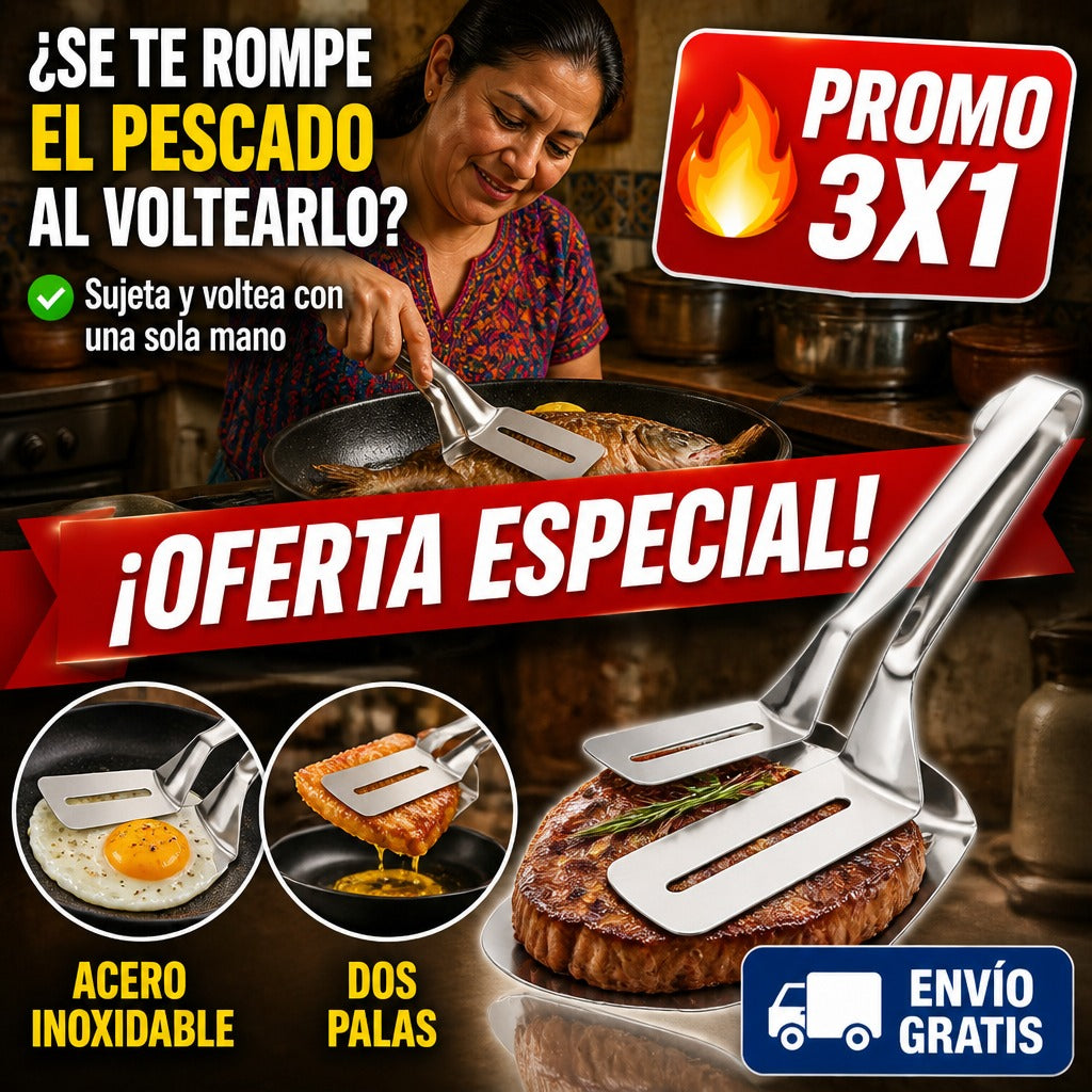 Espátula Pinza 2 en 1 – Voltea el Pescado sin Romperlo — imagen 1