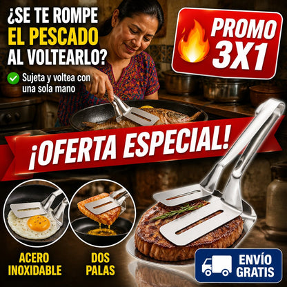 Espátula Pinza 2 en 1 – Voltea el Pescado sin Romperlo — imagen 1