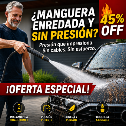 Hidrolavadora Portátil – Autonomía Total – Presión inalámbrica para todo uso!