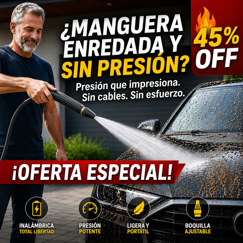 Hidrolavadora Portátil – Autonomía Total – Presión inalámbrica para todo uso!