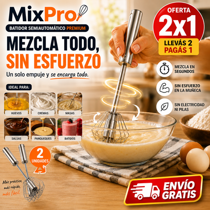 MixPro 2x1 — Mezcla todo en segundos sin cansarte!