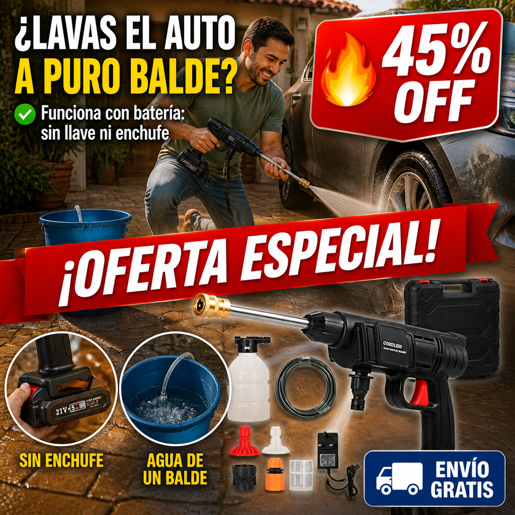 Hidrolavadora Inalámbrica 21V – Agua de una Cubeta – Sin Enchufe — imagen 1