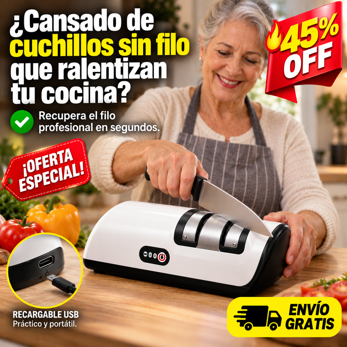 Afilador Electrico Recargable — imagen 1