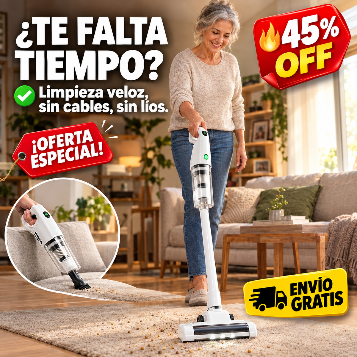 Aspiradora 3 En 1 Inalambrica — imagen 1