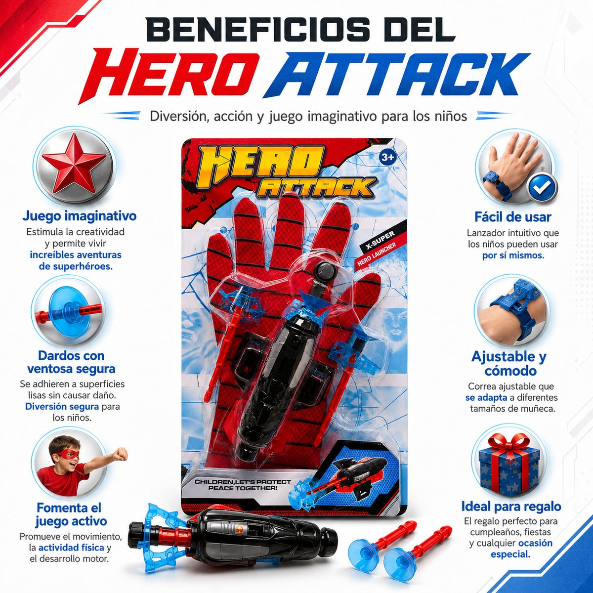 Guante Lanzador Hero Attack Para Ninos — imagen 2