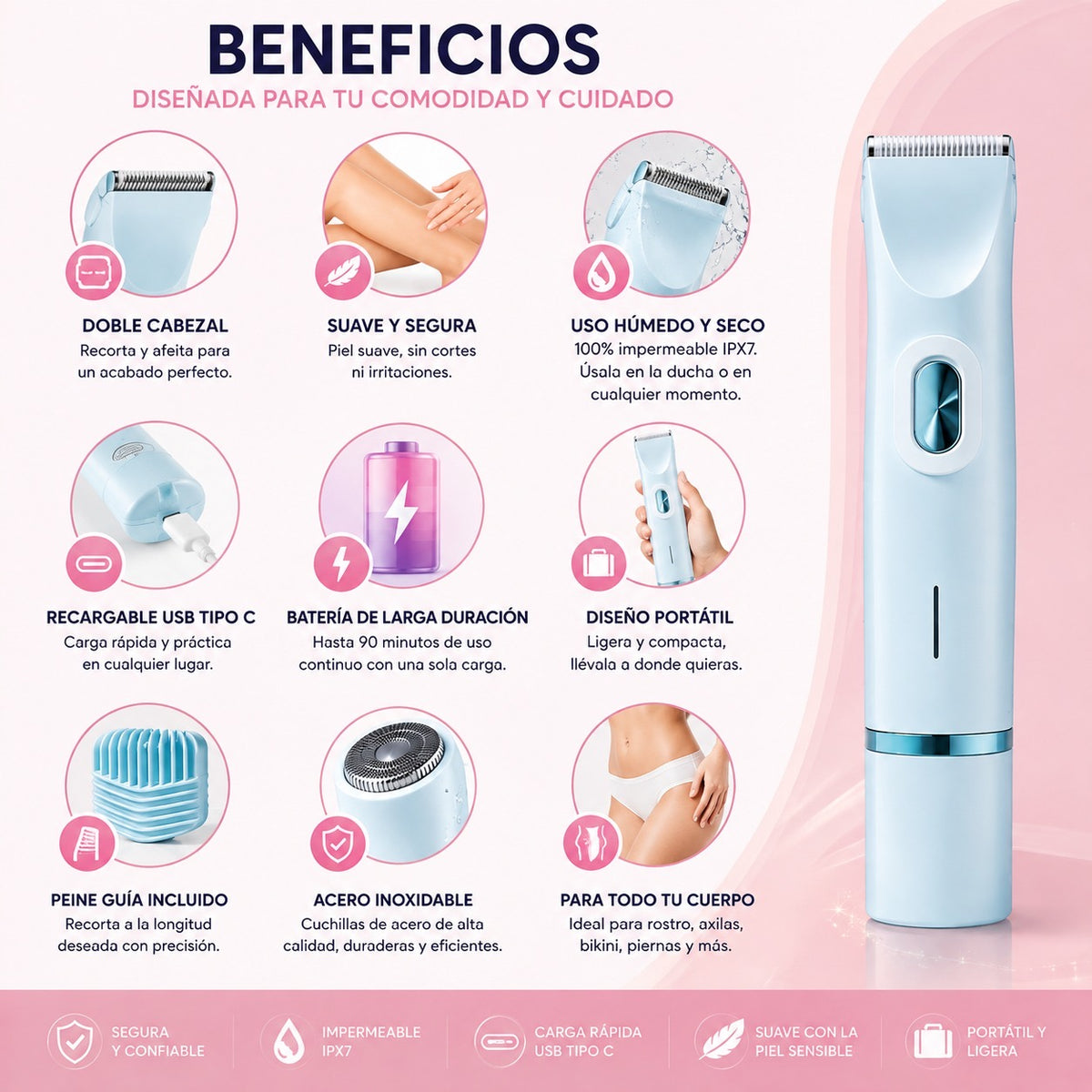Afeitadora Dual Para Mujer — imagen 2